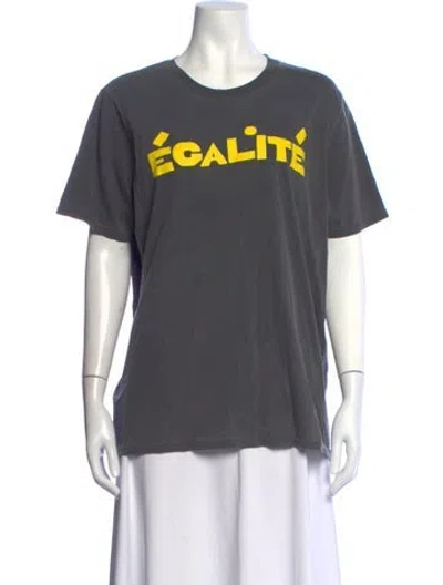Pre-owned Clare V Graphic Print Crew Neck T-shirt In Grey