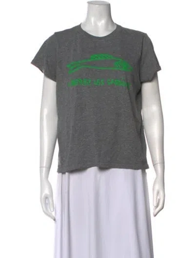 Pre-owned Clare V Graphic Print Crew Neck T-shirt In Grey