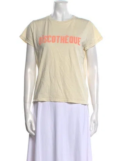 Pre-owned Clare V Graphic Print Crew Neck T-shirt In Neutral