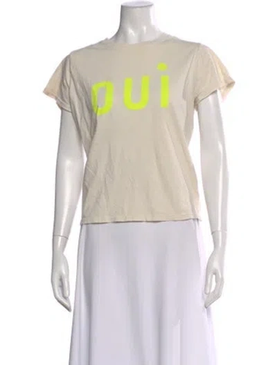 Pre-owned Clare V Graphic Print Crew Neck T-shirt In Neutral