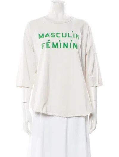 Pre-owned Clare V Graphic Print Crew Neck T-shirt In Neutral