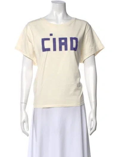 Pre-owned Clare V Graphic Print Crew Neck T-shirt In Neutral