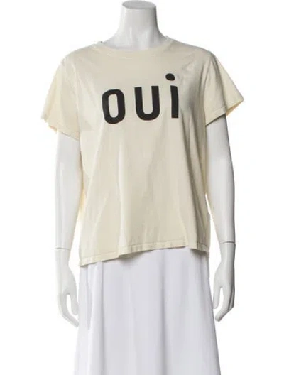 Pre-owned Clare V Graphic Print Crew Neck T-shirt In Neutral