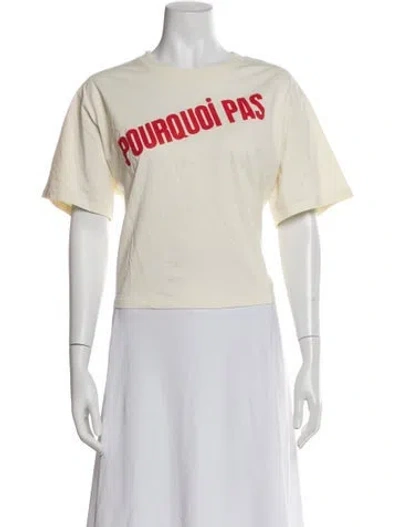 Pre-owned Clare V Graphic Print Crew Neck T-shirt In Neutral