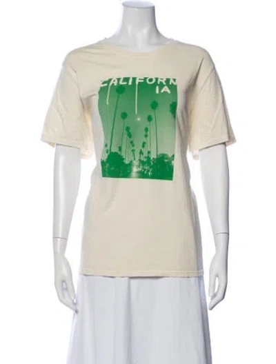 Pre-owned Clare V Graphic Print Crew Neck T-shirt In Neutral