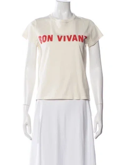 Pre-owned Clare V Graphic Print Crew Neck T-shirt In Neutral