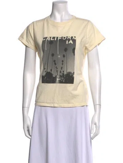 Pre-owned Clare V Graphic Print Crew Neck T-shirt In Neutral