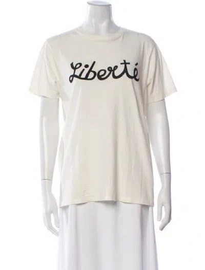 Pre-owned Clare V Graphic Print Crew Neck T-shirt In Neutrals