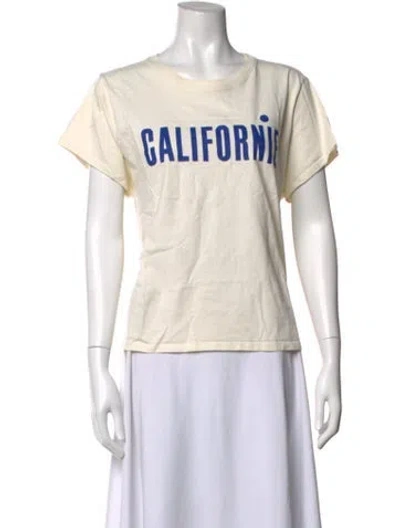Pre-owned Clare V Graphic Print Crew Neck T-shirt In Neutrals