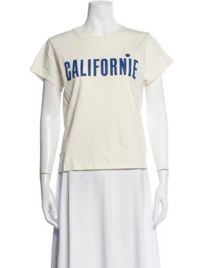 Pre-owned Clare V Graphic Print Crew Neck T-shirt In Neutrals