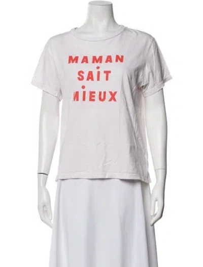 Pre-owned Clare V Graphic Print Crew Neck T-shirt In Neutrals