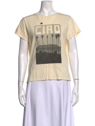 Pre-owned Clare V Graphic Print Crew Neck T-shirt In Neutrals/red