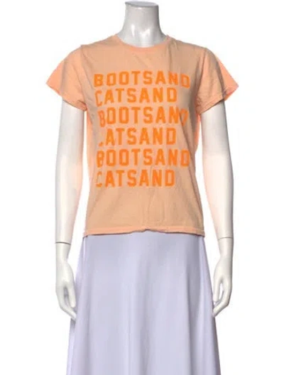Pre-owned Clare V Graphic Print Crew Neck T-shirt In Orange