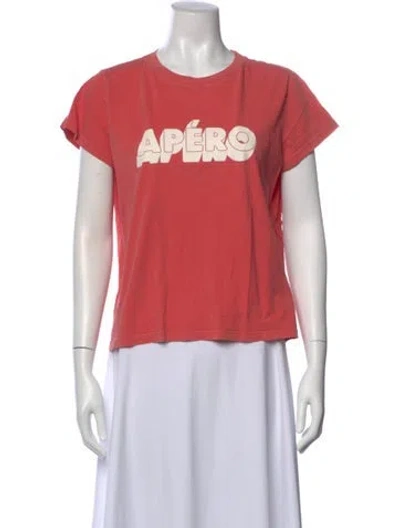 Pre-owned Clare V Graphic Print Crew Neck T-shirt In Pink