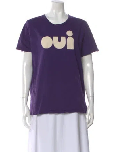 Pre-owned Clare V Graphic Print Crew Neck T-shirt In Purple