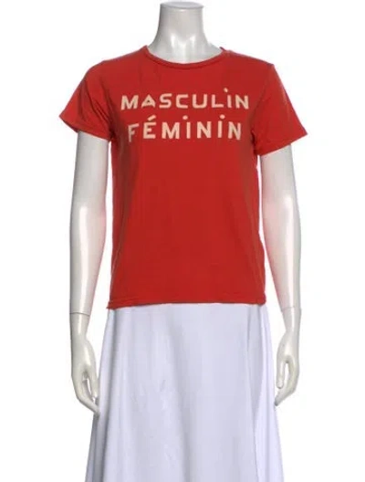 Pre-owned Clare V Graphic Print Crew Neck T-shirt In Red