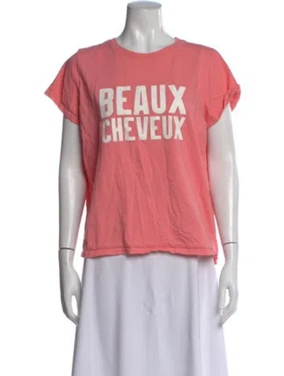 Pre-owned Clare V Graphic Print Crew Neck T-shirt In Red