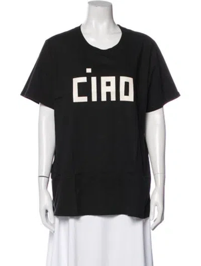 Pre-owned Clare V Graphic Print Crew Neck T-shirt W/ Tags In Black