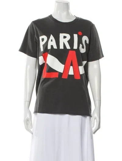 Pre-owned Clare V Graphic Print Crew Neck T-shirt W/ Tags In Gray