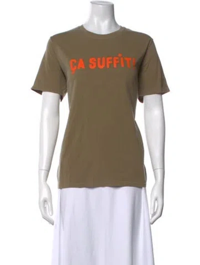 Pre-owned Clare V Graphic Print Crew Neck T-shirt W/ Tags In Green