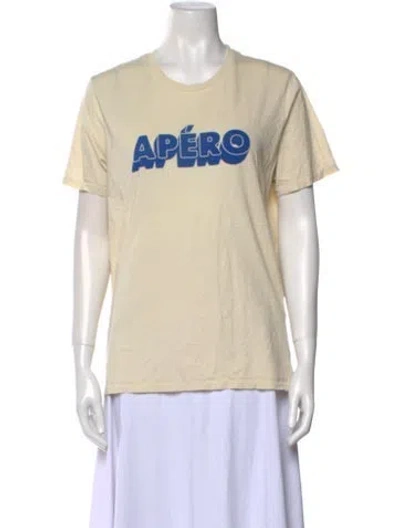 Pre-owned Clare V Graphic Print Crew Neck T-shirt In White