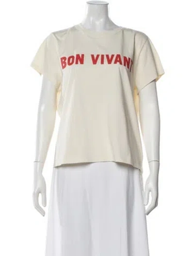 Pre-owned Clare V Graphic Print Crew Neck T-shirt In White