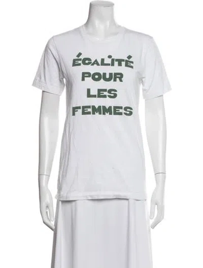 Pre-owned Clare V Graphic Print Crew Neck T-shirt In White