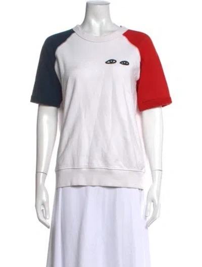 Pre-owned Clare V Graphic Print Crew Neck T-shirt In White