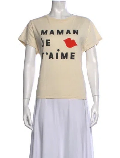 Pre-owned Clare V Graphic Print Crew Neck T-shirt In White