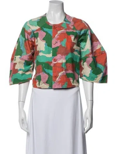 Pre-owned Clare V Graphic Print Jacket In Multi
