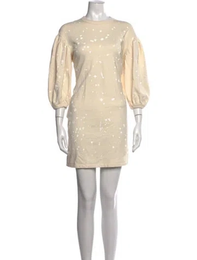 Pre-owned Clare V Graphic Print Mini Dress W/ Tags In Neutrals
