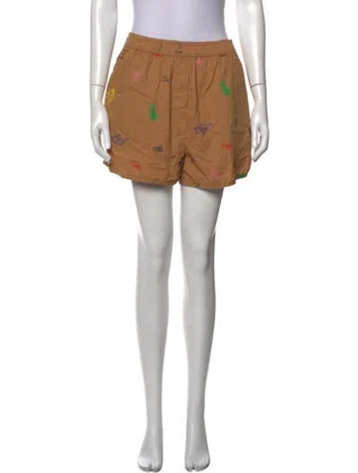 Pre-owned Clare V Graphic Print Mini Shorts In Neutrals