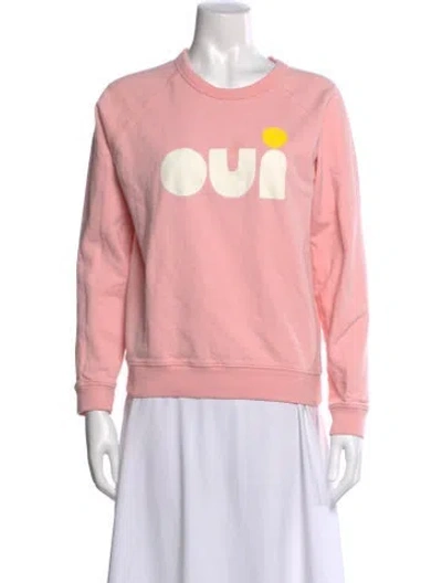 Pre-owned Clare V Graphic Print Scoop Neck Sweater In Pink