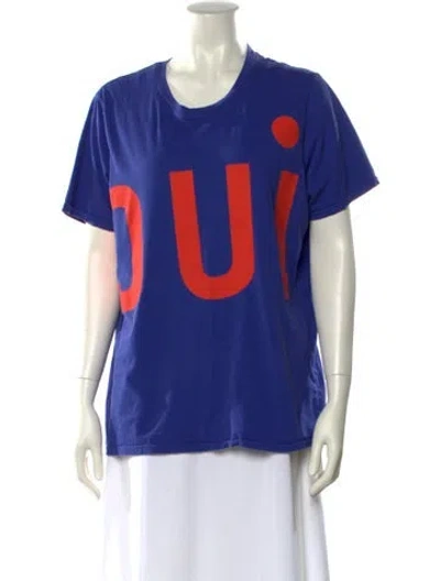 Pre-owned Clare V Graphic Print Scoop Neck T-shirt In Purple
