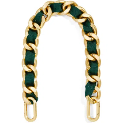 Clare V . Grosgrain Curb Chain Shortie Strap In Green