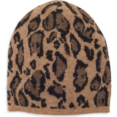 Clare V . Jaguar Pattern Beanie In Camel