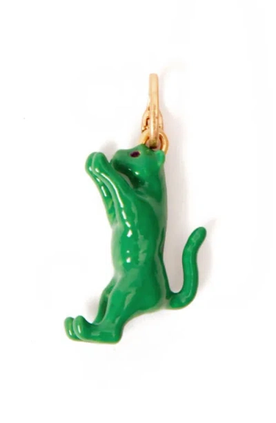 Clare V . Jumping Tiger Charm In Green