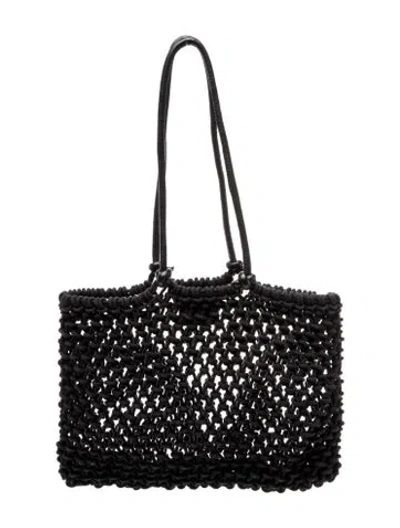Pre-owned Clare V Jute Sandy Tote In Black