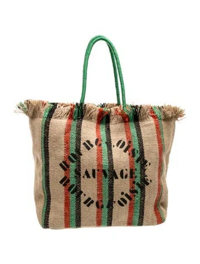 Pre-owned Clare V Jute Tote In Neutral