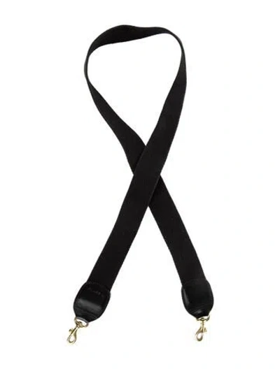 Pre-owned Clare V Knit Leather Trim Bag Strap In Black