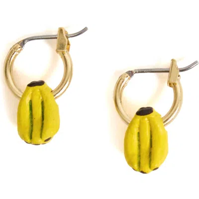 Clare V . La Banane Huggie Earrings In Yellow