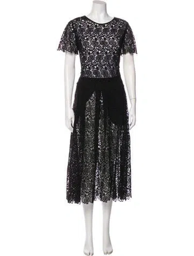Pre-owned Clare V Lace Pattern Skirt Set W/ Tags In Black