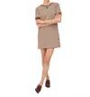 Clare V Le Bateau Stripe Dress In Cream/chestnut In Multi