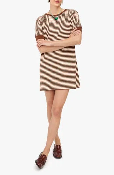 Clare V . Le Bateau Stripe Minidress In Brown