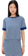 Clare V Le Bateau Tee Cobalt/cream Stripe