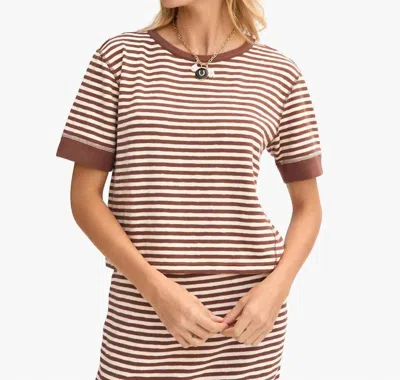 Clare V Le Bateau Tee In Brown And Cream