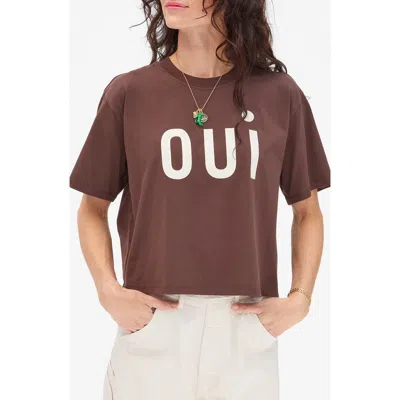 Clare V . Le Carre Oui Graphic T-shirt In Brown