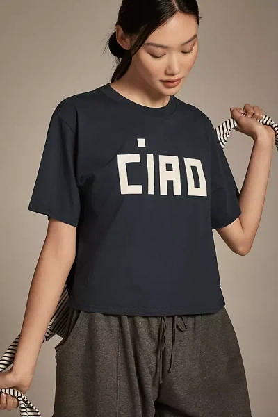 Clare V Le Carré Tee In Blue