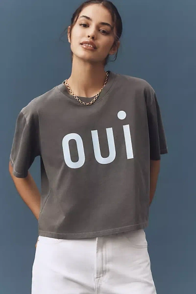 Clare V Le Carré Tee In Gray