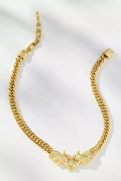 Clare V Le Cheval Horse Necklace In Gold